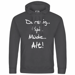 Kapuzenpullover Herren Kapuzenpullover Durstig pipi mde alt Mit Print Motiv, Grafik