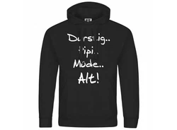 deinshirt Kapuzenpullover Durstig pipi mde alt Grau/Lila/Braun/Schwarz