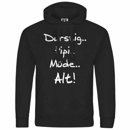 Kapuzenpullover Herren Kapuzenpullover Durstig pipi mde alt Mit Print Motiv, Grafik