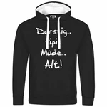 deinshirt Kapuzenpullover Durstig pipi mde alt Braun/Schwarz/Grau/Lila/Creme