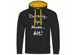 deinshirt Kapuzenpullover Durstig pipi mde alt Braun/Grau/Schwarz/Gelb/Lila/Dunkelgrau