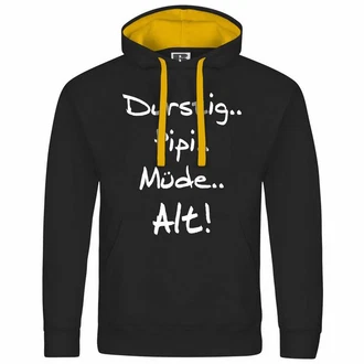 deinshirt Kapuzenpullover Durstig pipi mde alt Braun/Grau/Schwarz/Gelb/Lila/Dunkelgrau