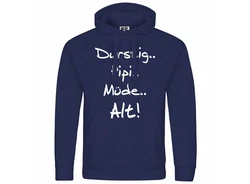 deinshirt Kapuzenpullover Durstig pipi mde alt Dunkelblau