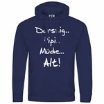 deinshirt Kapuzenpullover Durstig pipi mde alt Dunkelblau