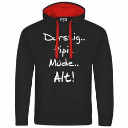 deinshirt Kapuzenpullover Durstig pipi mde alt Grau/Dunkelrot/Braun/Rot/Schwarz/Lila