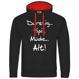 Kapuzenpullover Herren Kapuzenpullover Durstig pipi mde alt Mit Print Motiv, Grafik