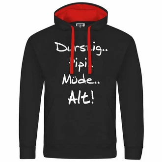 deinshirt Kapuzenpullover Durstig pipi mde alt Grau/Dunkelrot/Braun/Rot/Schwarz/Lila