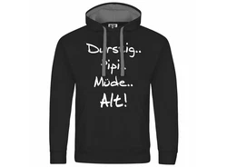 deinshirt Kapuzenpullover Durstig pipi mde alt Grau/Braun/Schwarz/Dunkelgrau/Lila