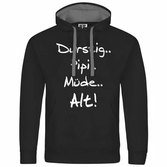 deinshirt Kapuzenpullover Durstig pipi mde alt Grau/Braun/Schwarz/Dunkelgrau/Lila