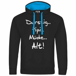 deinshirt Kapuzenpullover Durstig pipi mde alt Grau/Braun/Dunkelblau/Blau/Türkis
