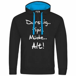 Kapuzenpullover Herren Kapuzenpullover Durstig pipi mde alt Mit Print Motiv, Grafik