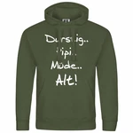 deinshirt Kapuzenpullover Durstig pipi mde alt Grün/Dunkelgrün
