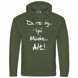 Kapuzenpullover Herren Kapuzenpullover Durstig pipi mde alt Mit Print Motiv, Grafik