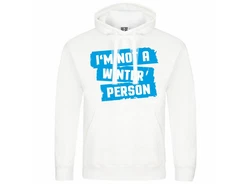 deinshirt Kapuzenpullover Herren Im not a winter person Weiß/Hellblau