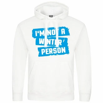 deinshirt Kapuzenpullover Herren Im not a winter person Weiß/Hellblau