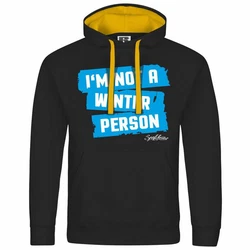 deinshirt Kapuzenpullover Herren Im not a winter person Blau/Schwarz/Gelb/Braun