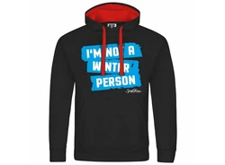 deinshirt Kapuzenpullover Herren Im not a winter person Rot/Hellblau/Schwarz