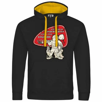 deinshirt Kapuzenpullover Herren Ich war im Kindergarten schon eine Legende Gelb/Schwarz/Creme/Beige