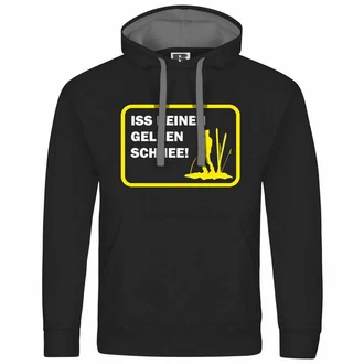 deinshirt Kapuzenpullover Iss keinen gelben Schnee Mit Print Motiv gelb deinshirt Kapuzenpullover Iss keinen gelben Schnee Mit Print Motiv gelb