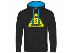 deinshirt Kapuzenpullover Junggesellenabschied Hellblau/Gelb/Blau