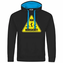 deinshirt Kapuzenpullover Junggesellenabschied Hellblau/Gelb/Blau
