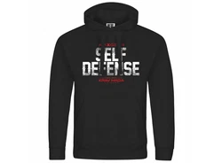 deinshirt Kapuzenpullover Krav Maga self defense Rot/Dunkelblau