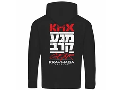 deinshirt Kapuzenpullover Krav Maga self defense Rot/Dunkelblau