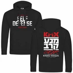 deinshirt Kapuzenpullover Krav Maga self defense Rot/Dunkelblau