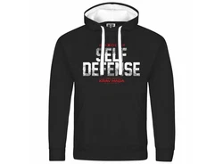 deinshirt Kapuzenpullover Krav Maga self defense Rot/Dunkelblau