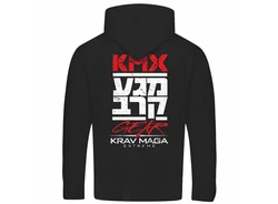 deinshirt Kapuzenpullover Krav Maga self defense Rot/Dunkelblau
