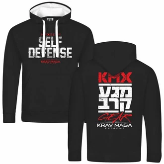 deinshirt Kapuzenpullover Krav Maga self defense Rot/Dunkelblau deinshirt Kapuzenpullover Krav Maga self defense Rot/Dunkelblau