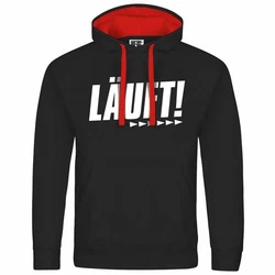 deinshirt Kapuzenpullover Herren Mit Print Motiv Rot/Schwarz
