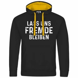 deinshirt Kapuzenpullover Herren Lass uns Fremde bleiben Gelb/Grün/Schwarz/Blau