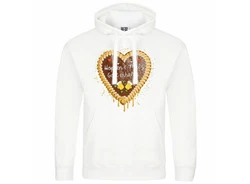 deinshirt Kapuzenpullover Herren Lebkuchenherz Hopfen und Malz Gold/Weiß