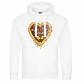 Kapuzenpullover Herren Kapuzenpullover Lebkuchenherz Hopfen und Malz Mit Print Motiv, Grafik
