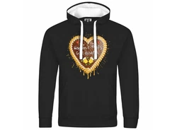 deinshirt Kapuzenpullover Herren Lebkuchenherz Hopfen und Malz Gold/Schwarz