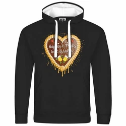 deinshirt Kapuzenpullover Herren Lebkuchenherz Hopfen und Malz Gold/Schwarz
