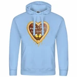 deinshirt Kapuzenpullover Herren Lebkuchenherz Hopfen und Malz Hellblau/Blau/Gold