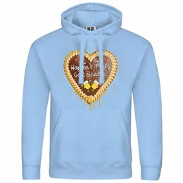 Kapuzenpullover Herren Kapuzenpullover Lebkuchenherz Hopfen und Malz Mit Print Motiv, Grafik