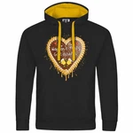 deinshirt Kapuzenpullover Herren Lebkuchenherz Hopfen und Malz Gold/Schwarz
