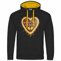 deinshirt Kapuzenpullover Herren Lebkuchenherz Hopfen und Malz Gold/Schwarz