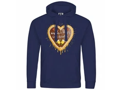 deinshirt Kapuzenpullover Herren Lebkuchenherz Hopfen und Malz Dunkelblau/Gold/Blau