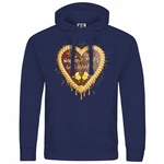 deinshirt Kapuzenpullover Herren Lebkuchenherz Hopfen und Malz Dunkelblau/Gold/Blau