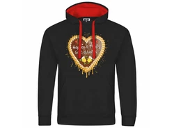 deinshirt Kapuzenpullover Herren Lebkuchenherz Hopfen und Malz Gold/Rot