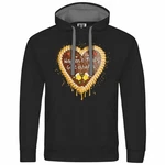 deinshirt Kapuzenpullover Herren Lebkuchenherz Hopfen und Malz Gold/Schwarz