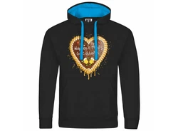 deinshirt Kapuzenpullover Herren Lebkuchenherz Hopfen und Malz Gold/Schwarz/Lila/Grün