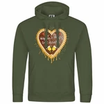 deinshirt Kapuzenpullover Herren Lebkuchenherz Hopfen und Malz Dunkelgrün/Gold/Grün