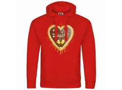 deinshirt Kapuzenpullover Herren Lebkuchenherz Durscht Mit Print Motiv Rot/Gold