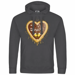 Kapuzenpullover Herren Kapuzenpullover Lebkuchenherz Durscht Mit Print Motiv, Grafik