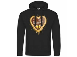 deinshirt Kapuzenpullover Herren Lebkuchenherz Durscht Mit Print Motiv Gold/Schwarz